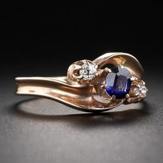 Antique Sapphire and Diamond Ring