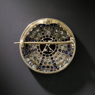Antique Sapphire and Diamond 'X' Pin