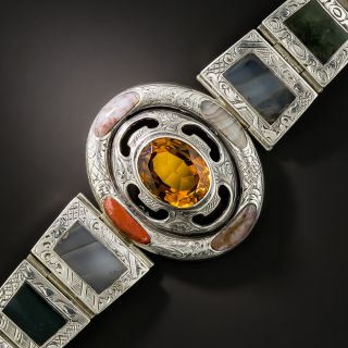 Antique Scottish Agate and Citrine Bracelet - 6