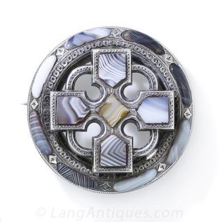 Antique Scottish Agate Pin