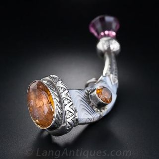 Antique Scottish Agate Scabbard Kilt Pin