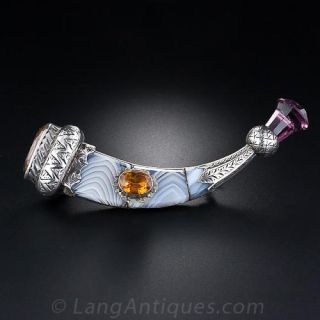 Antique Scottish Agate Scabbard Kilt Pin