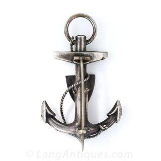 Antique Scottish Anchor and Coat of Arms Pin