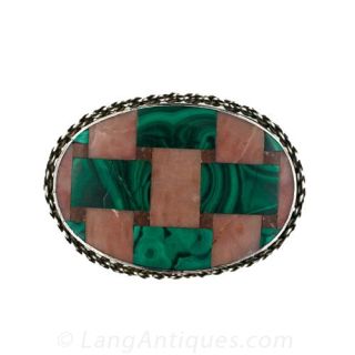 Antique Scottish Mosaic Brooch Main View