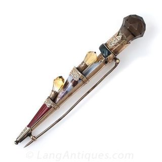 Antique Scottish Thistle Kilt Pin