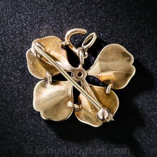 Antique Seed Pearl Clover Pin/Pendant