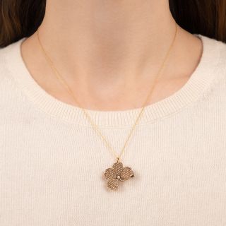 Antique Seed Pearl Four Leaf Clover Pendant/Brooch