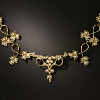Antique Seed Pearl Necklace by Krementz - 3