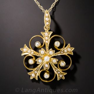 Antique Seed Pearl Pendant