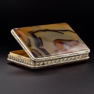 Antique Silver and Agate Box - 1