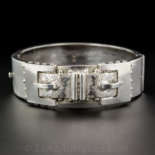 Antique Silver Buckle Bangle Bracelet