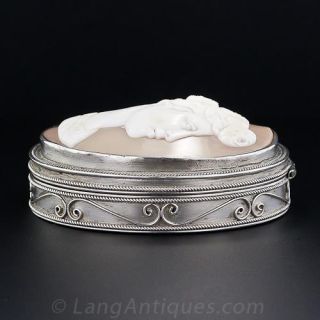 Antique Silver Cameo Box