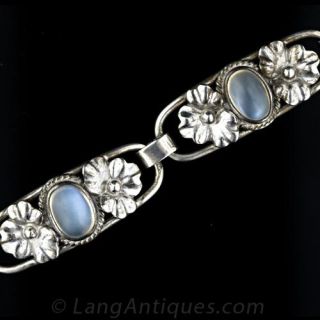 Antique Silver Moonstone Bracelet