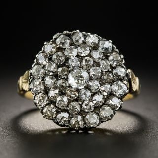 Antique Silver Over Gold Diamond Cluster Ring
