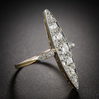 Antique Slender Navette Diamond Ring