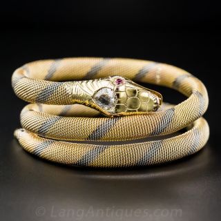 Antique Snake Bracelet with Diamond