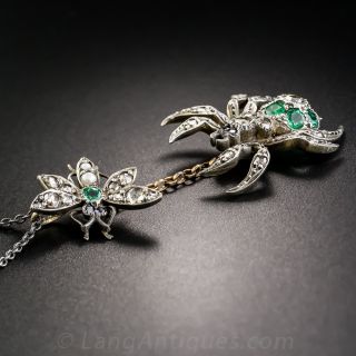 Antique Spider and Fly Necklace