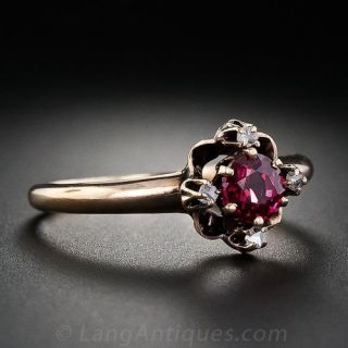 Antique Spinel and Diamond Ring