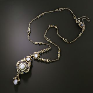 Antique Star Sapphire and Seed Pearl Necklace, Austro-Hungarian - 3