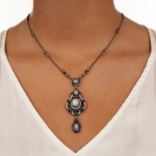 Antique Star Sapphire and Seed Pearl Necklace, Austro-Hungarian