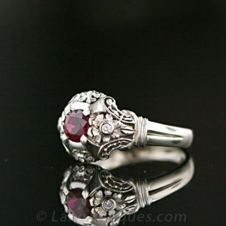 Antique Style .56 Carat Ruby Solitaire