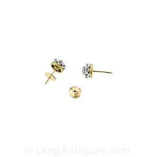 Antique Style Diamond Cluster Earrings