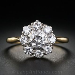 Antique Style Diamond Cluster Ring