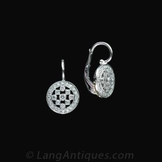 Antique Style Diamond Drop Earrings