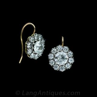 Antique Style Diamond Drop Earrings