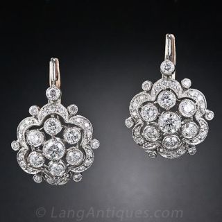 Antique Style Diamond Earrings
