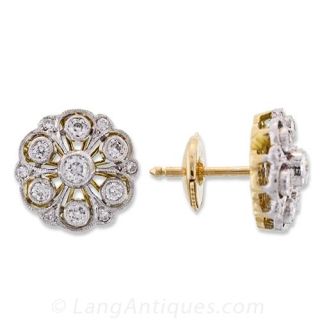 Antique Style Diamond Earrings