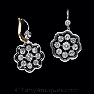 Antique Style Diamond Floret Earrings