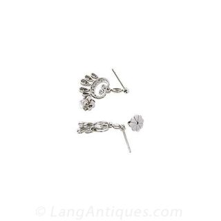 Antique Style Diamond Fringe Earrings