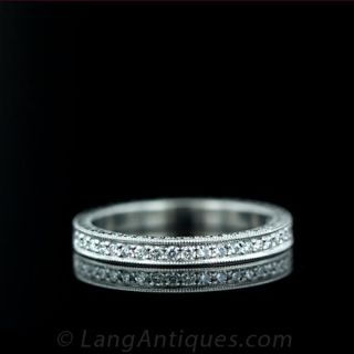 Antique Style Diamond Wedding Band Main View