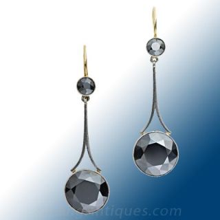 Antique Style Hematite Drop Earrings