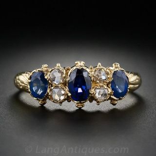Antique Style Sapphire and Diamond Ring