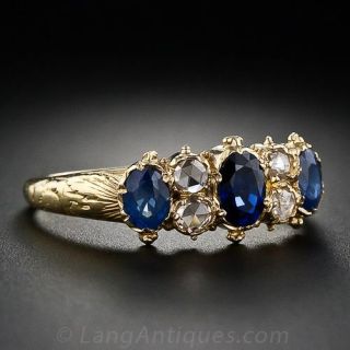 Antique Style Sapphire and Diamond Ring