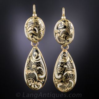 Antique Swiss Enamel Earrings