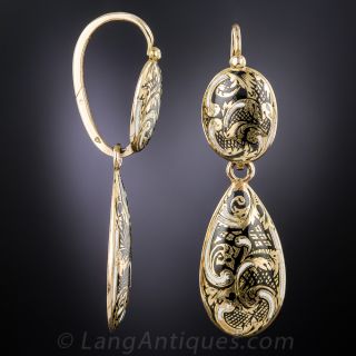 Antique Swiss Enamel Earrings