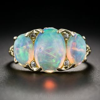 Antique Three-Stone Opal Ring