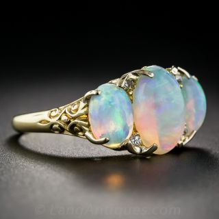 Antique Three-Stone Opal Ring