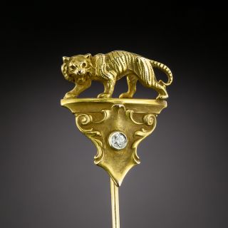 Antique Tiger Stickpin by Theberath Company - 3