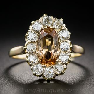 Antique Topaz and Diamond Ring