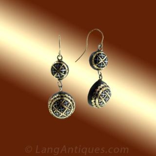 Antique Tortoiseshell Pique Earrings