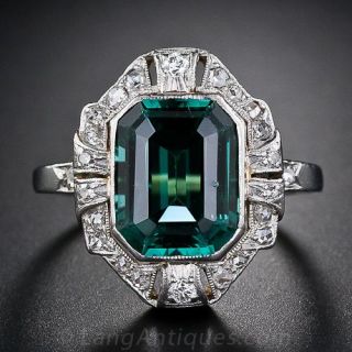 Antique Tourmaline and Diamond Ring