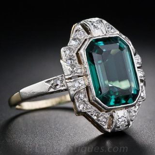 Antique Tourmaline and Diamond Ring