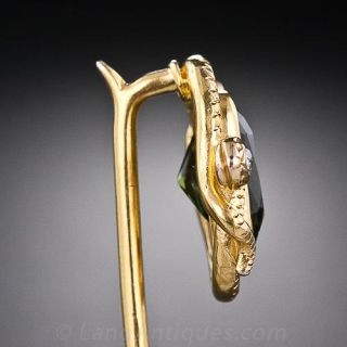 Antique Tourmaline and Diamond Stickpin