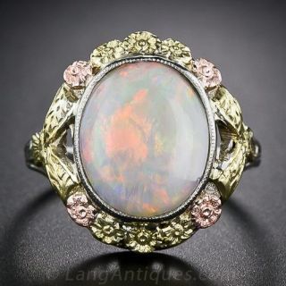 Antique Tri-Color Gold Opal Ring