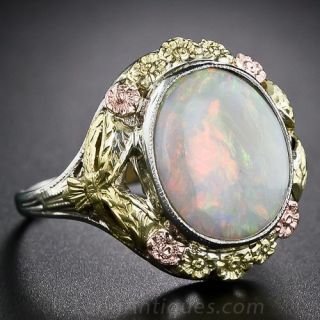 Antique Tri-Color Gold Opal Ring
