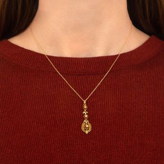 Antique Triple Diamond Dangle Lavaliere